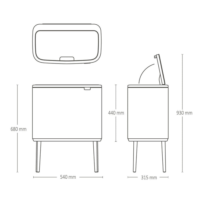 Brabantia Bo Touch Bin Afvalemmer 36 Liter