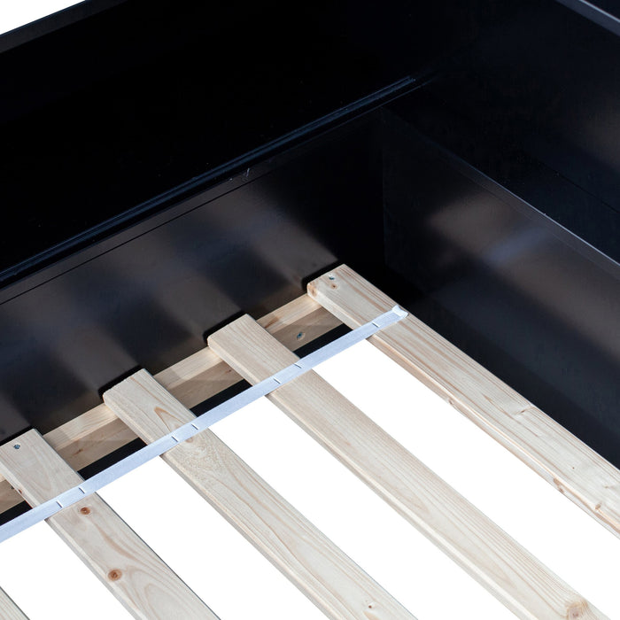 Woood Connect Hoekbed 90 x 200 cm - Zwart