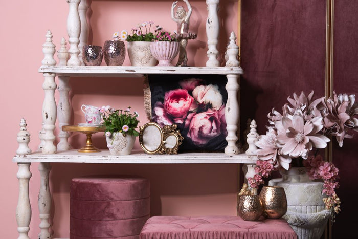 Clayre & Eef Theelichthouder Ø 14x11 cm Goudkleurig Glas