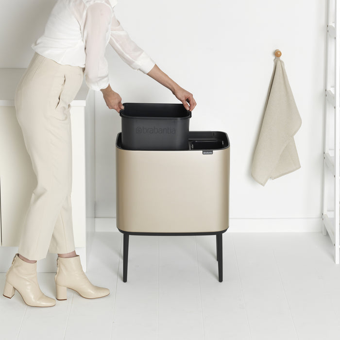 Brabantia Bo Touch Bin Afvalemmer 11 + 23 L - Metallic Gold