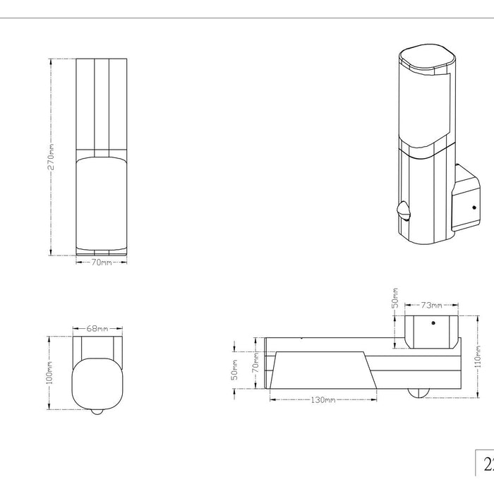Trio Ticino Wandlamp met sensor