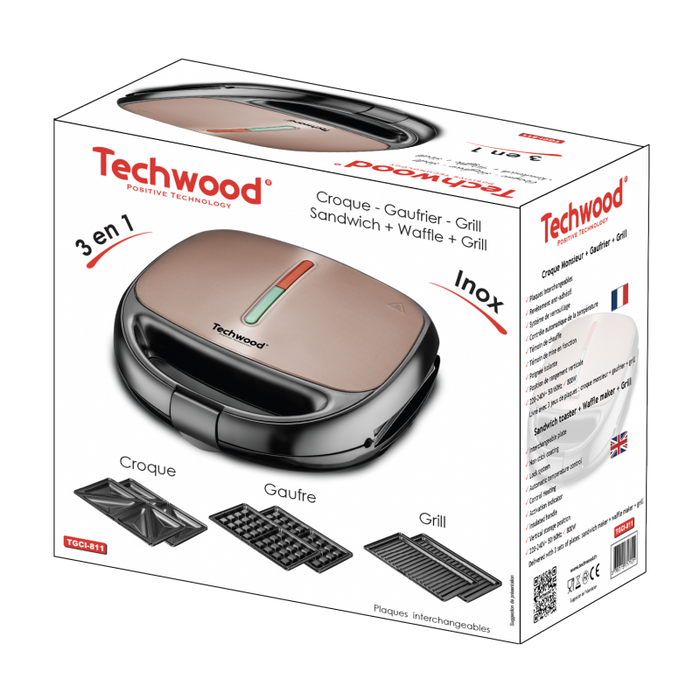 Techwood Sandwichmaker 3-in-1 Tosti - Panini - Grillen