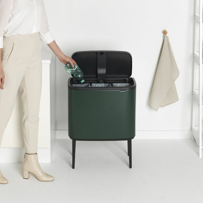 Brabantia Bo Touch Bin Afvalemmer 3 x 11 L - Pine Green