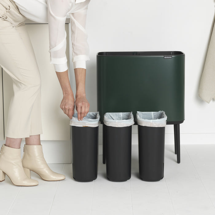 Brabantia Bo Touch Bin Afvalemmer 3 x 11 L - Pine Green