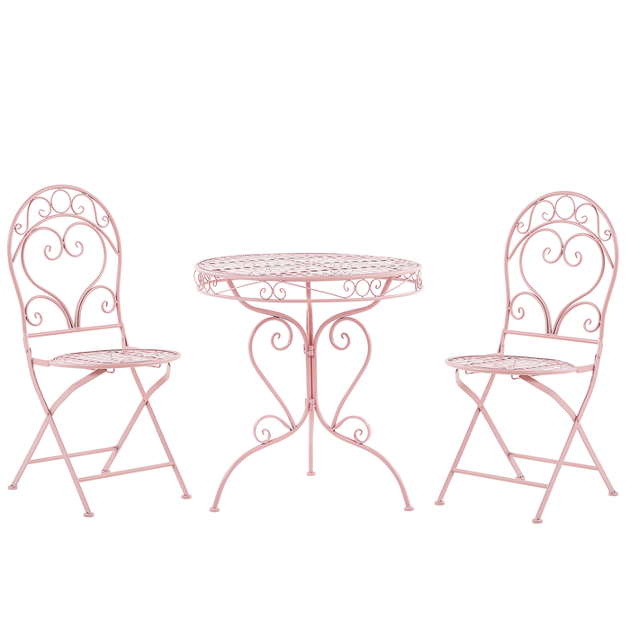 Beliani - ALBINIA - Bistroset voor 2 - Roze - Metaal