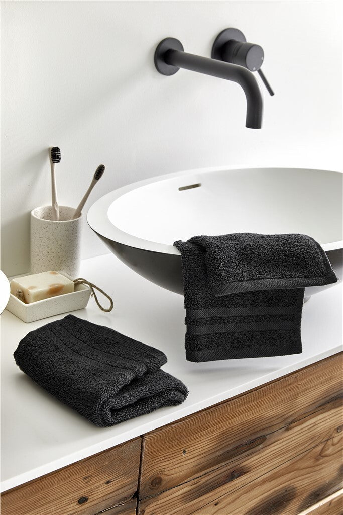 Byrklund - Gastendoek Bath Basics - 8x 30x50 - Zwart