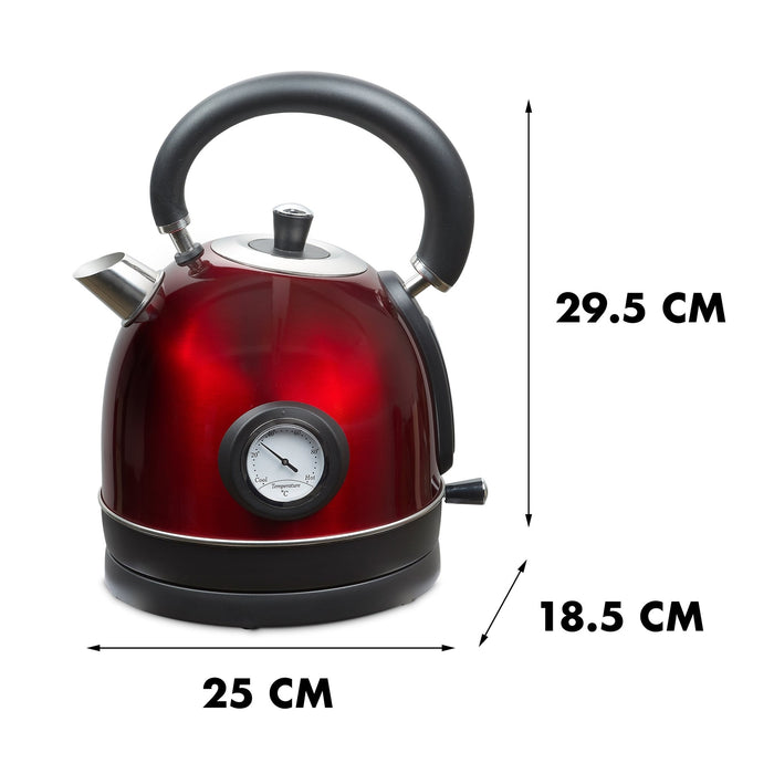 MOA Waterkoker Retro Rood 1.8 liter - Elektrisch - RVS - EK3TR