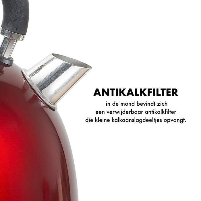 MOA Waterkoker Retro Rood 1.8 liter - Elektrisch - RVS - EK3TR