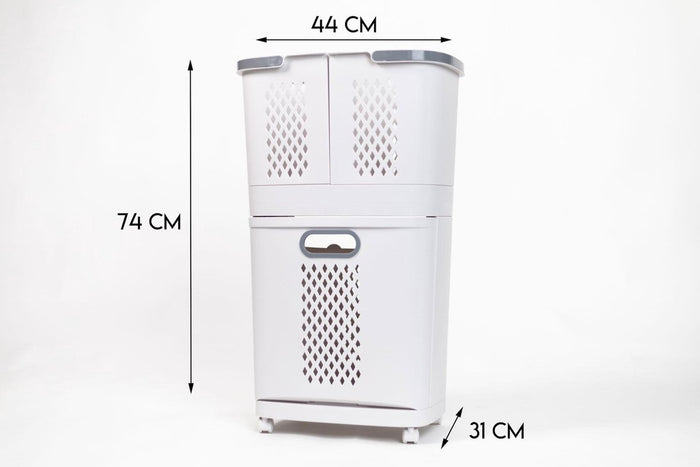 Sens Design Wassorteerder 3 vakken op wieltjes - 60L