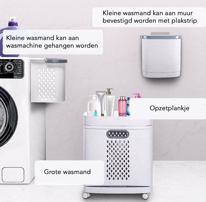 Sens Design Wassorteerder 3 vakken op wieltjes - 60L