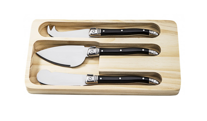 Sareva Kaasmessenset Laguiole - Zwart - 3-Delig