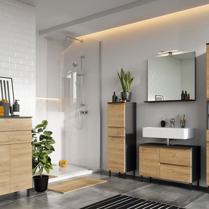 Germania Salinas Badkamerkast Small Grafiet | Eiken