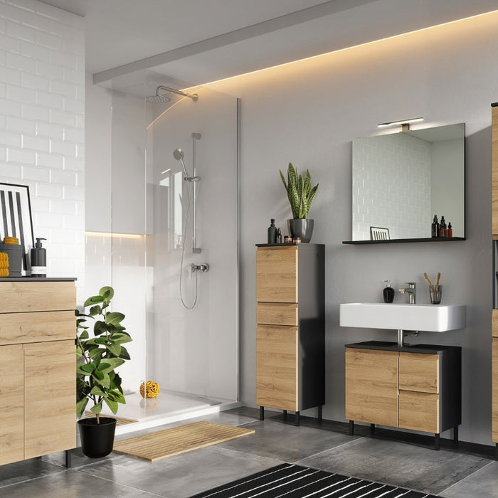 Germania Salinas Badkamerkast Small Grafiet | Eiken