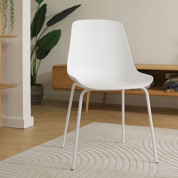 Nolon Nora-Pip Eetkamerstoel Wit - Kunststof - Wit Onderstel