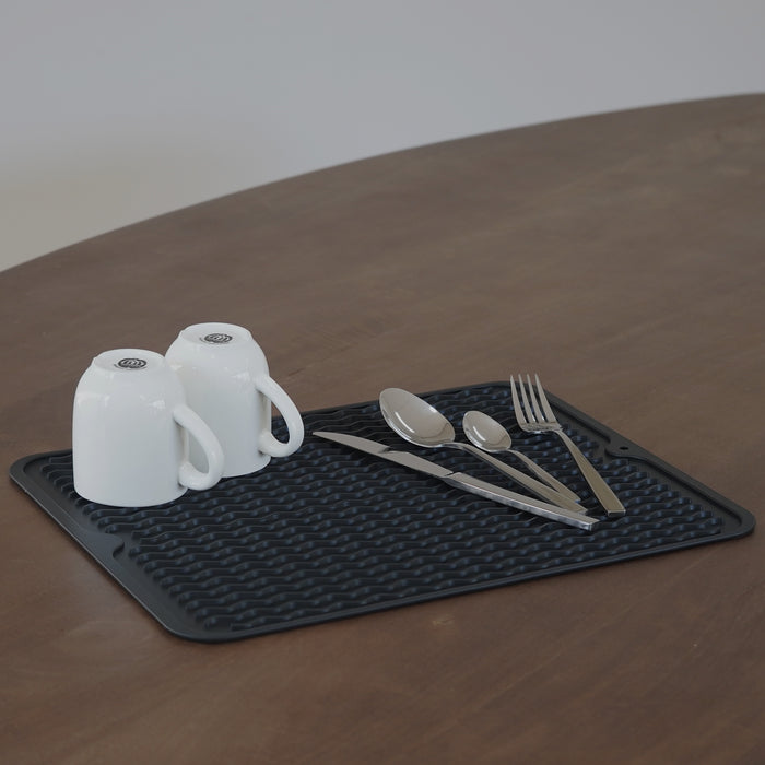 QUVIO Afdruipmat - Silicoon - Zwart