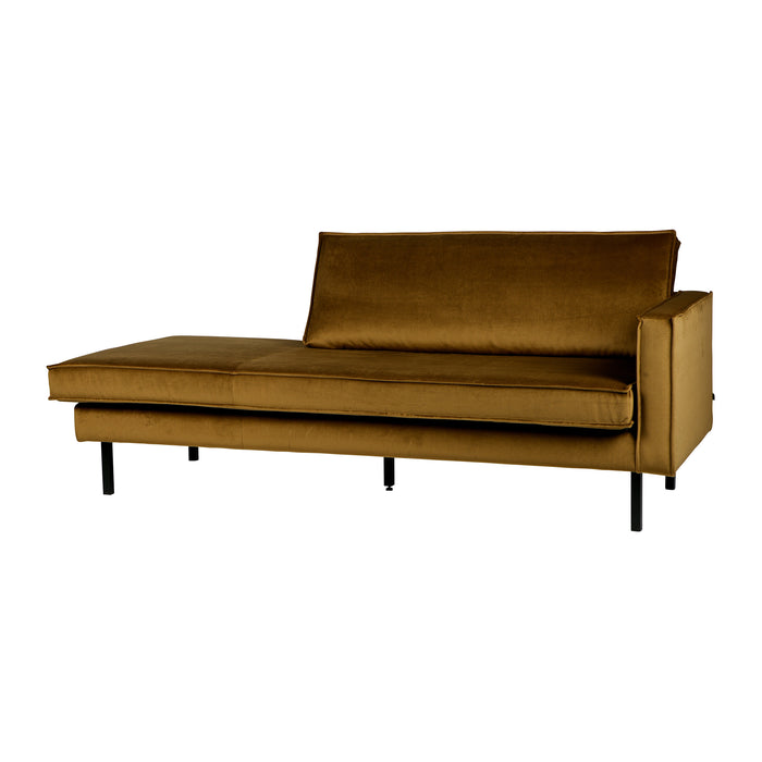 WOOOD Rodeo Daybed Rechts - Velvet - Honinggeel