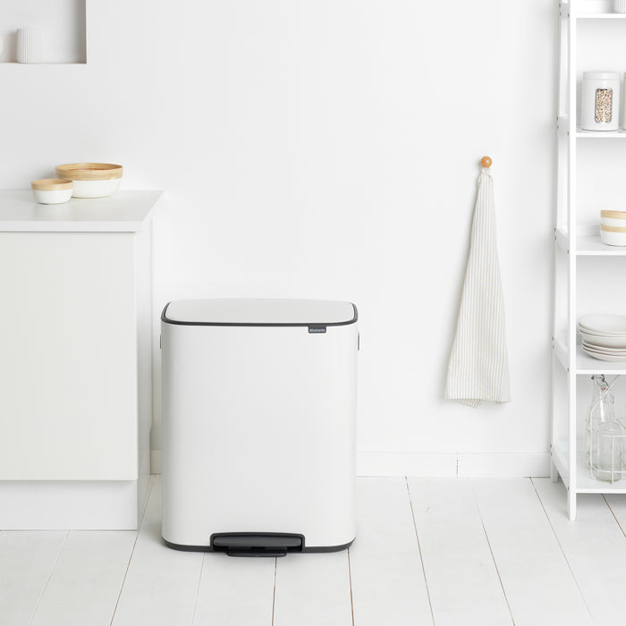 Brabantia Bo Pedaalemmer 2 x 30 L - Wit