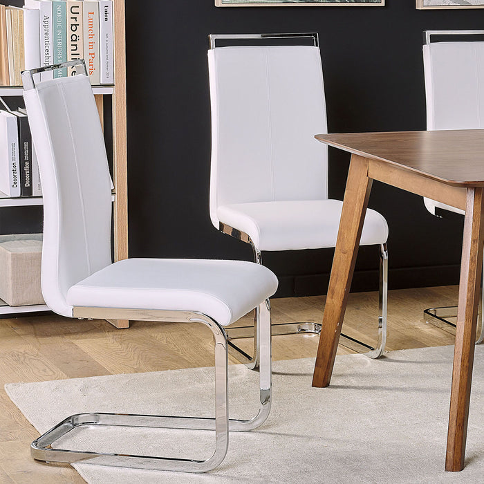 Beliani - GREEDIN - Eetkamerstoel set van 2 - Wit - Kunstleer