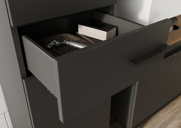 Germania Yonkers Badkamerkast Hoog Grafiet | Eiken