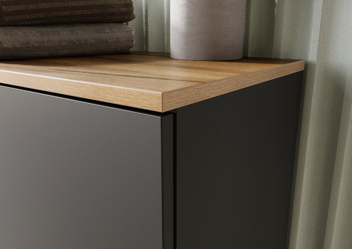 Germania Yonkers Badkamerkast Hoog Grafiet | Eiken