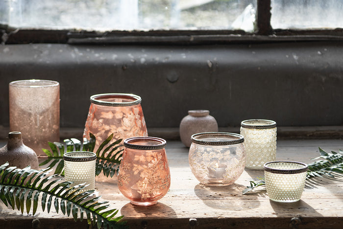 Clayre & Eef Vaas 9 cm Roze Keramiek Rond Decoratie vaas