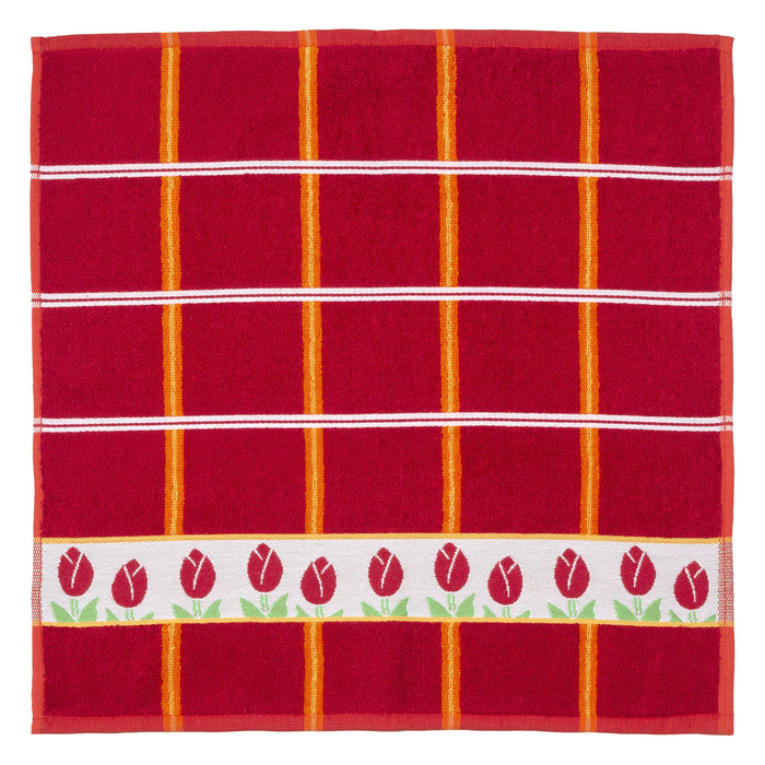 Twentse Damast Keukendoekenset - 6 stuks - Tulp Rood