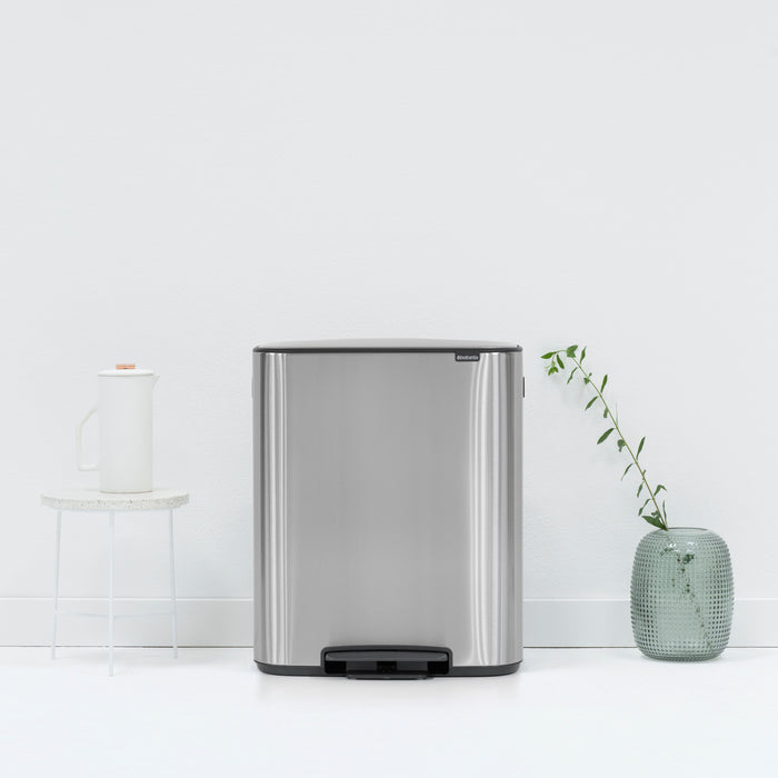 Brabantia Bo Pedaalemmer 60 Liter (2x30 liter) - Matt Steel