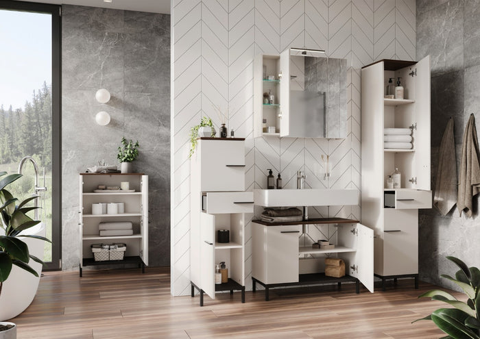 Germania Yonkers Badkamerkast Laag Cashmere|Walnoot