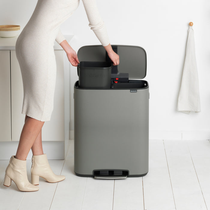 Brabantia Bo Pedaalemmer 2 x 30 L - Mineral Concrete Grey