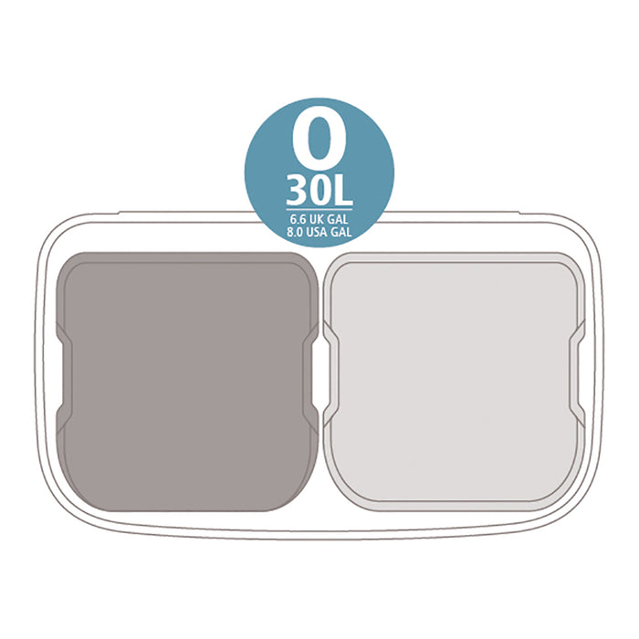 Brabantia Bo Pedaalemmer 2 x 30 L - Mineral Concrete Grey