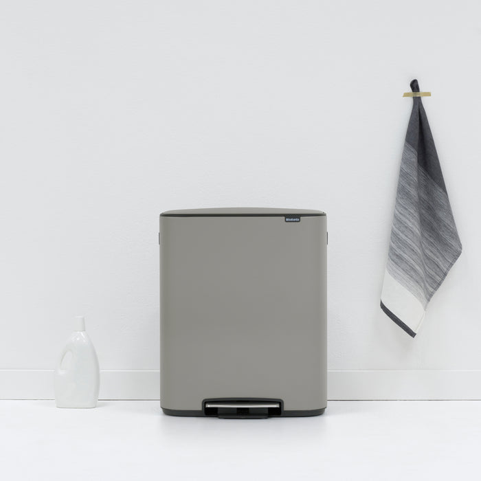 Brabantia Bo Pedaalemmer 2 x 30 L - Mineral Concrete Grey