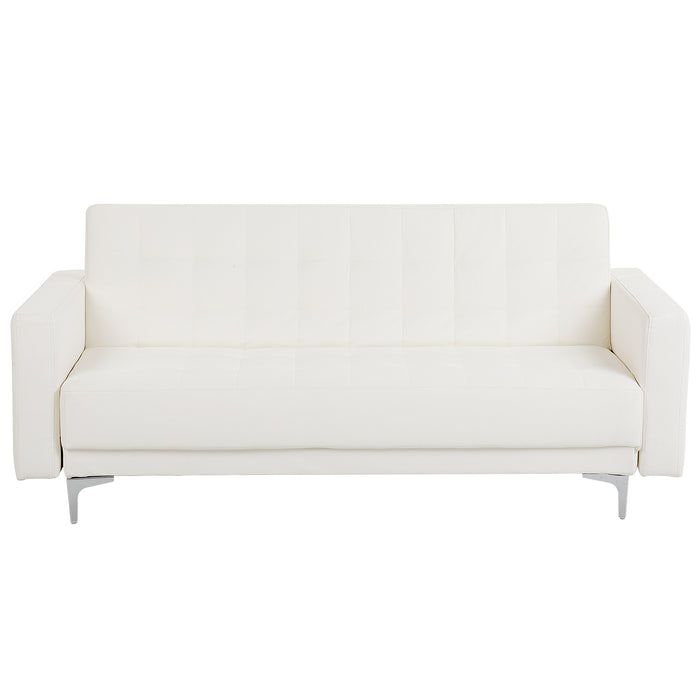 Beliani - ABERDEEN - Slaapbank 3-zits - Wit - Kunstleer