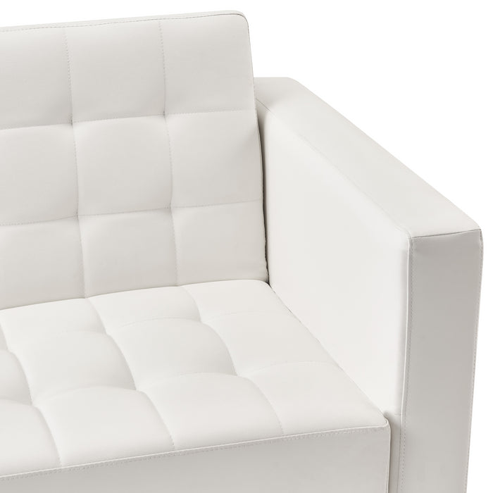 Beliani - ABERDEEN - Slaapbank 3-zits - Wit - Kunstleer