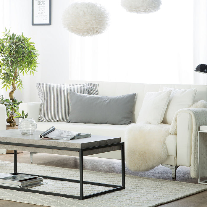 Beliani - ABERDEEN - Slaapbank 3-zits - Wit - Kunstleer