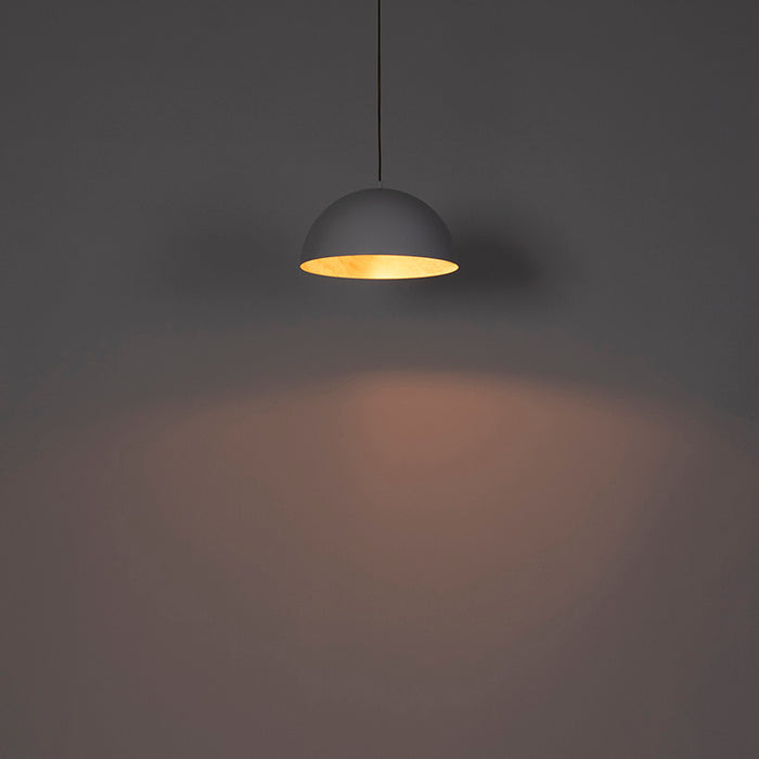 QAZQA Industriële hanglamp wit met goud 35 cm - Magna Eco