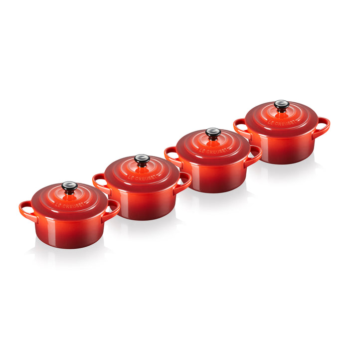 Le Creuset Mini Braadpannen 4 st. - Ø 10 cm - Rood