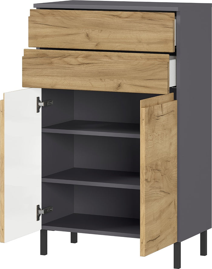 Germania Salinas Badkamerkast Laag Grafiet | Eiken