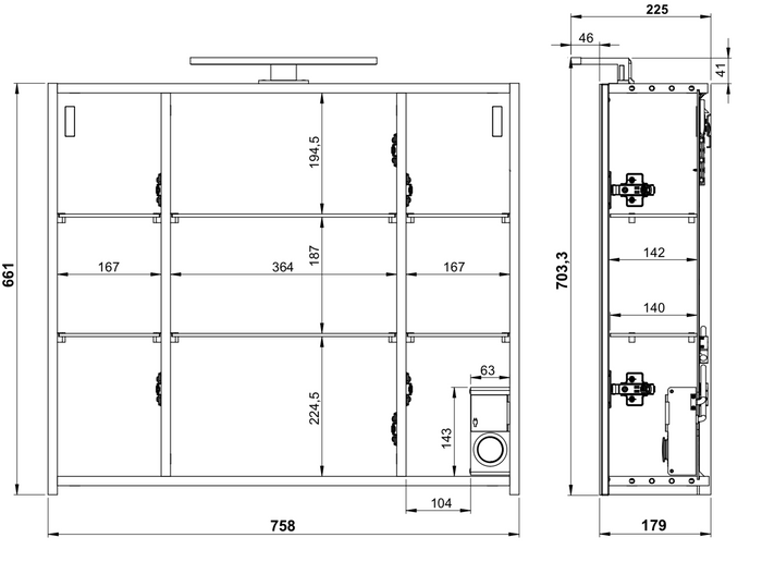 Germania Yonkers Badmeubel Set Een Cashmere | Walnoot