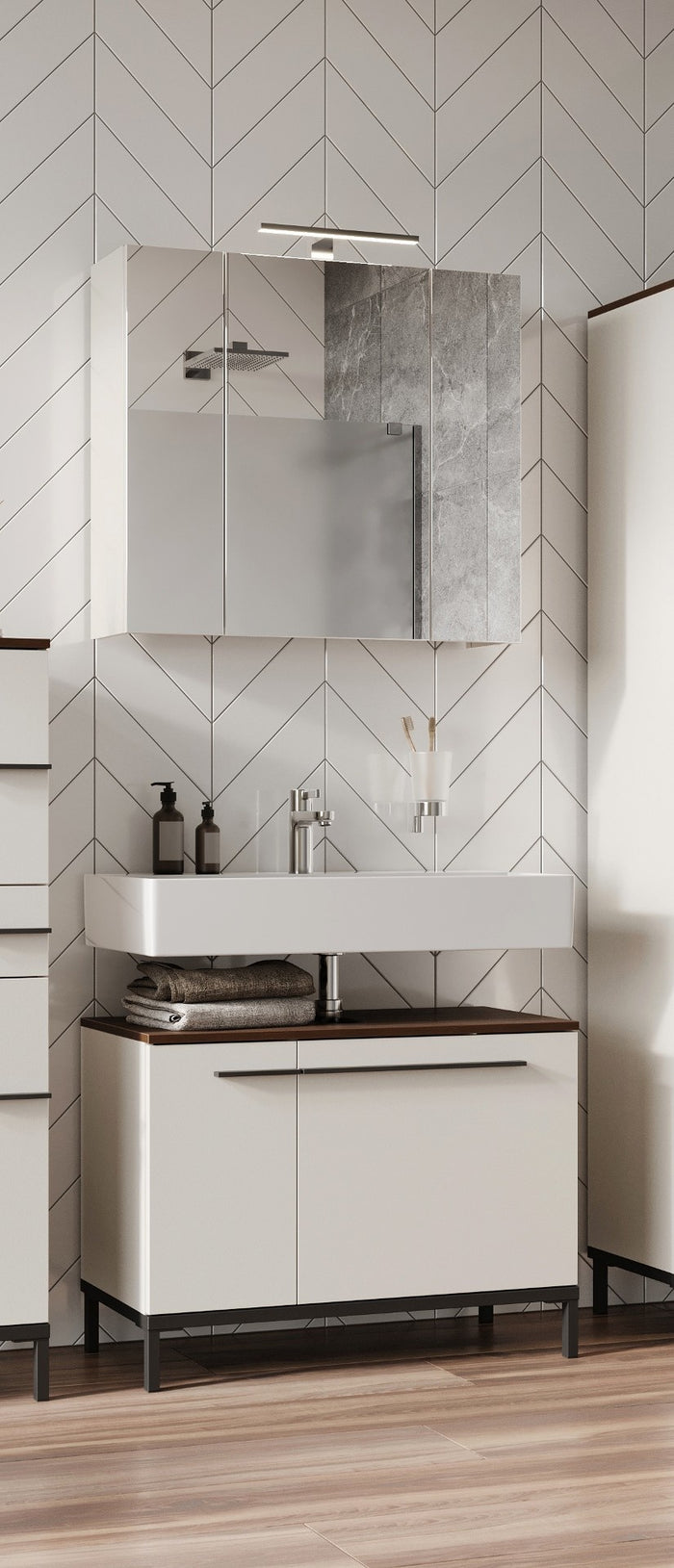 Germania Yonkers Badmeubel Set Een Cashmere | Walnoot