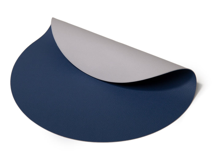 Jay Hill Placemats Rond Leer Lichtgrijs Blauw ø 38 cm - 6 Stuks