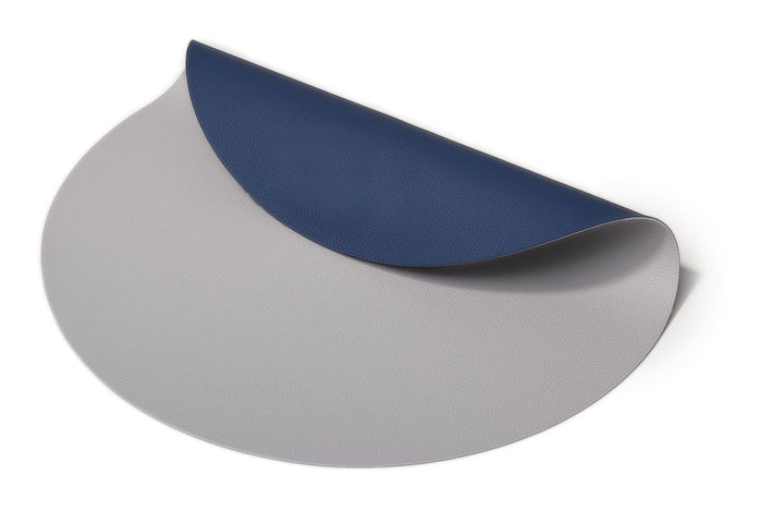 Jay Hill Placemats Rond Leer Lichtgrijs Blauw ø 38 cm - 6 Stuks