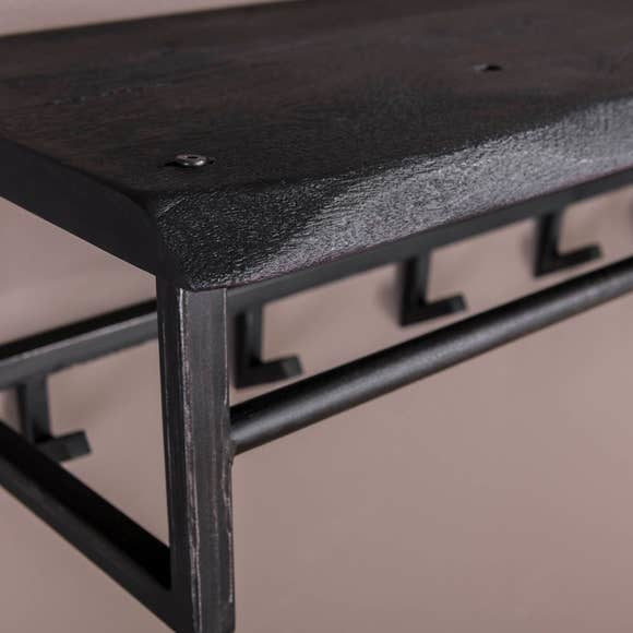 LT-Luce Kapstok Yucon Zwart Boomstam Hout 6 Haken 100cm