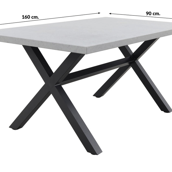VDG Verona betonlook tuintafel 160 x 90 cm. - Black