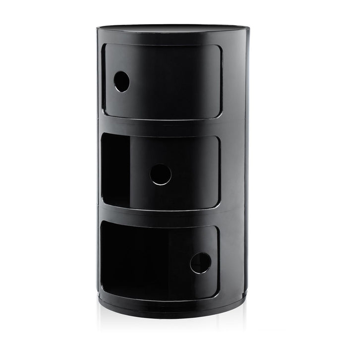 Kartell Componibili Kast Ø 32 cm - 3 Modules - Zwart