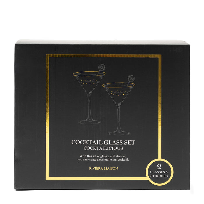 Riviera Maison Cocktailicious Glass & Stick 2 pcs (Ø) 12x (H) 19