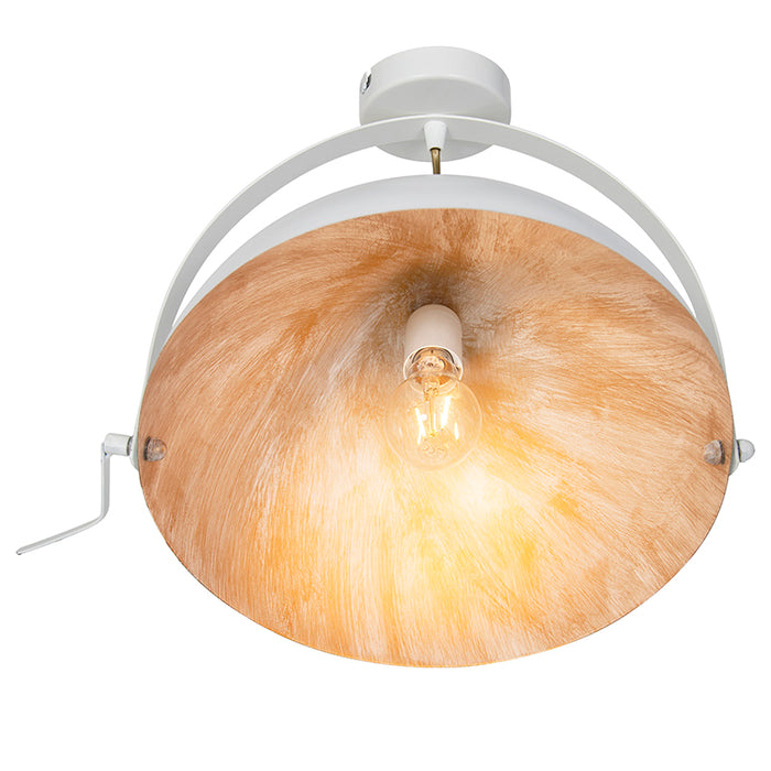 QAZQA Industriële plafondlamp wit met goud kantelbaar - Magna