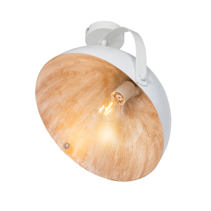 QAZQA Industriële plafondlamp wit met goud kantelbaar - Magna