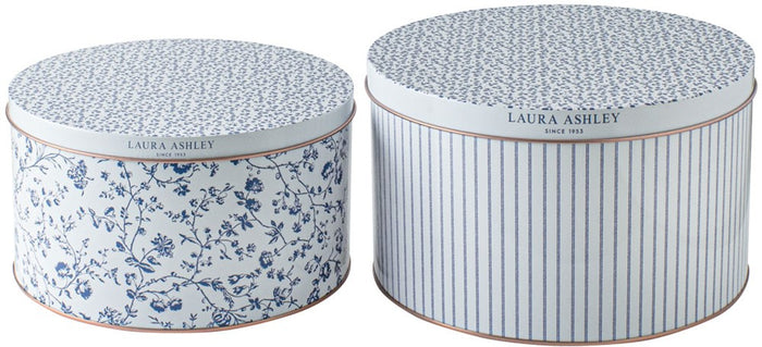 Laura Ashley Set 2 Blikken Candy Stripe en Woodruff