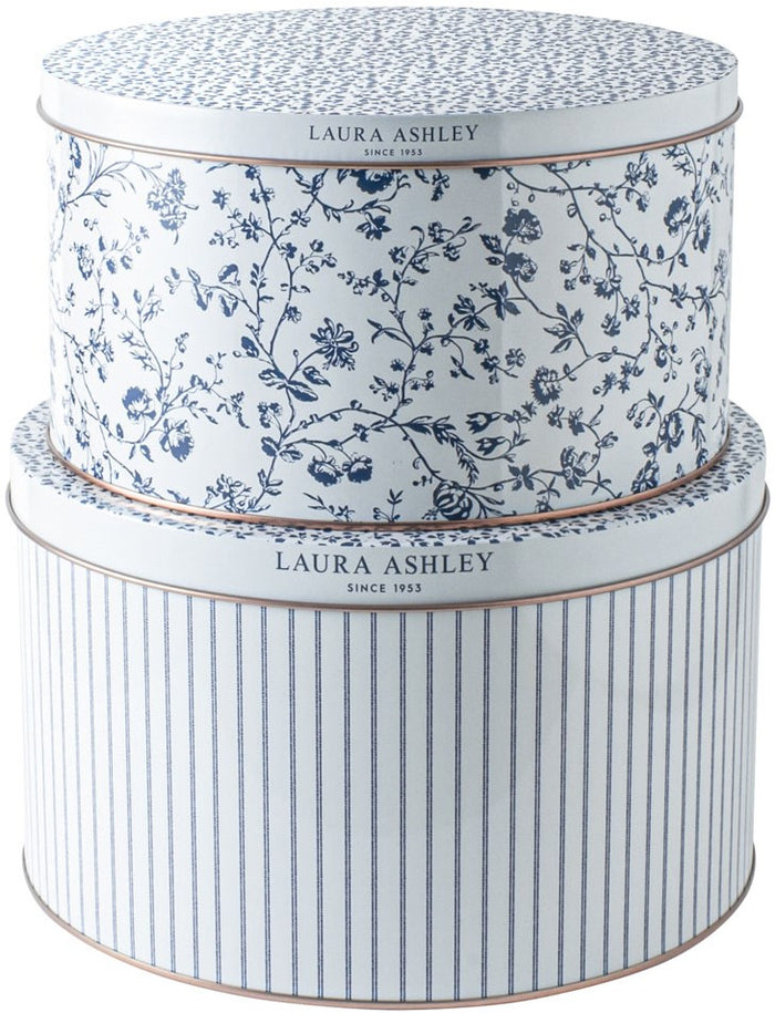 Laura Ashley Set 2 Blikken Candy Stripe en Woodruff