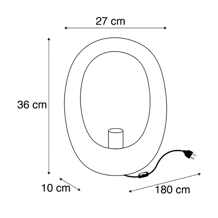 QAZQA Design tafellamp zwart met gouden binnenkant 36 cm - Cova